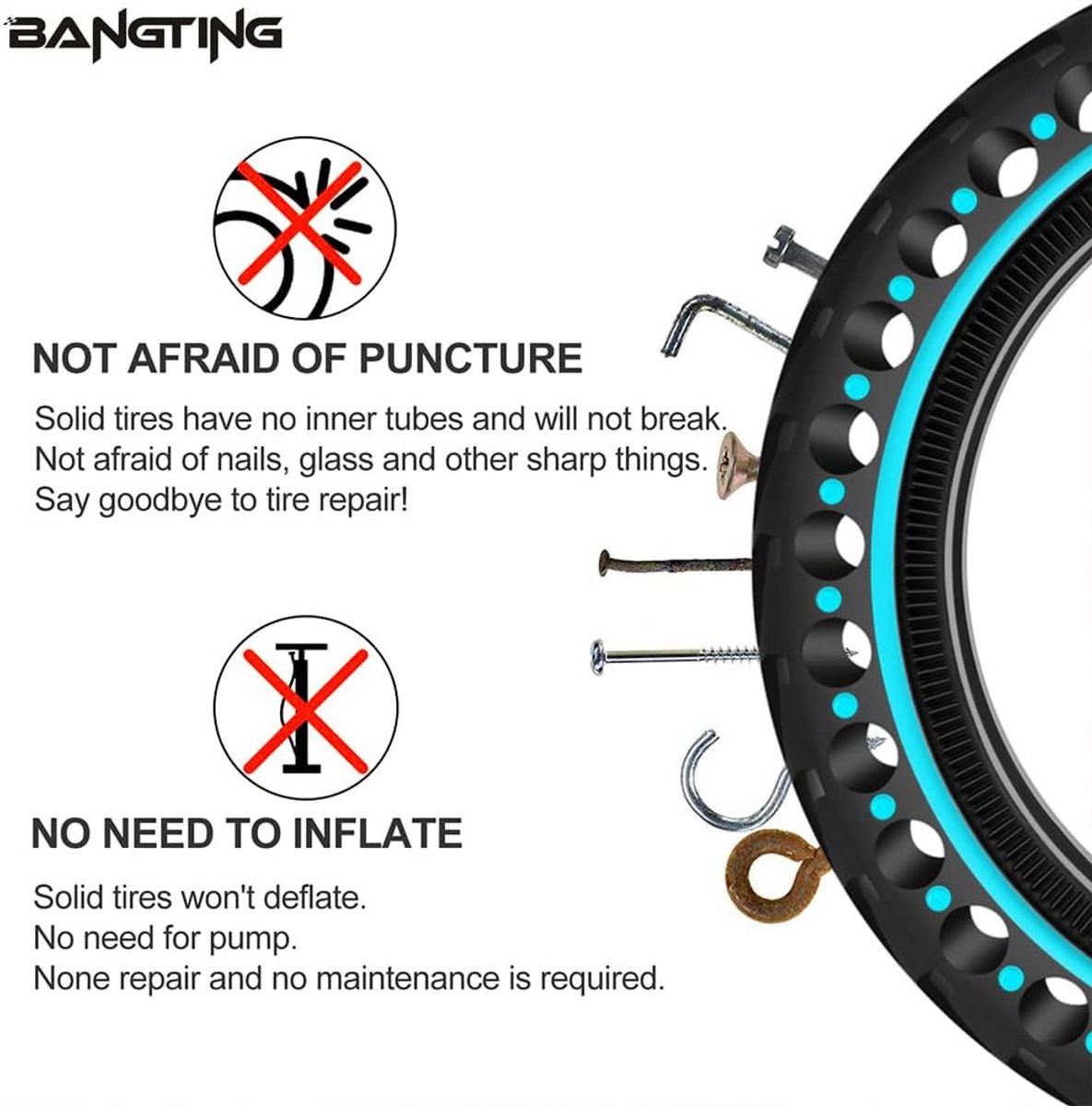 snelshoppen vervangende solid tyres voor 8 5 inch elektrische scooters 8 1 2 x 2 robuuste rubber banden blauw geschikt voor xiaomi pro 2 m365