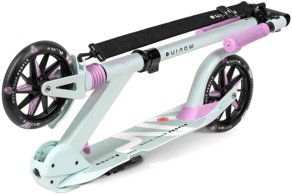 SnelShoppen - Vouwbare Stedelijke Step voor Kinderen en Volwassenen - Grote LED Wielen 180 mm - Verstelbaar Stuur - Tot 100 kg - City Light Munt-Roze Step kopen online