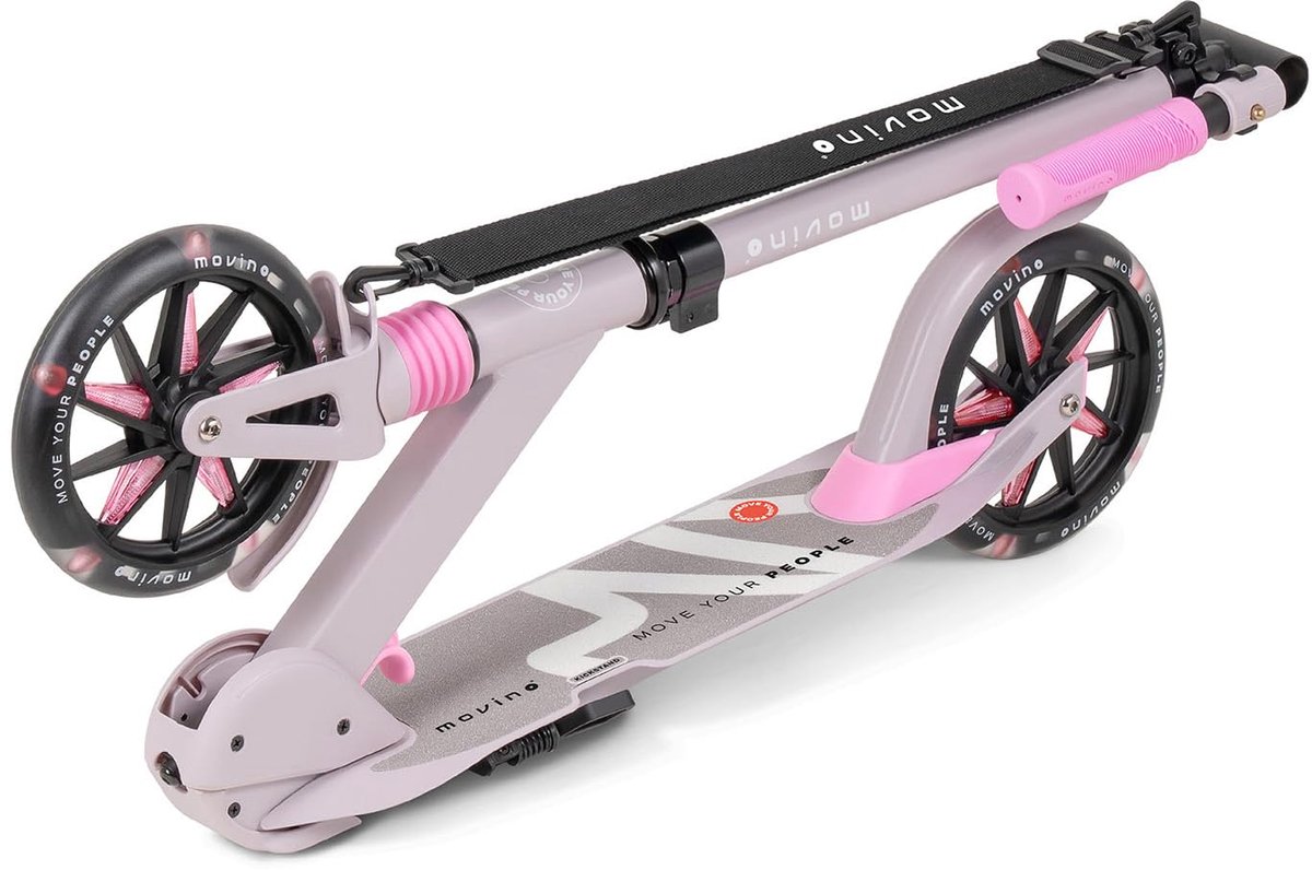 SnelShoppen - Vouwbare Stedelijke Step voor Kinderen en Volwassenen - LED Wielen 180 mm - Verstelbaar Stuur - Tot 100 kg - City Light Grijs-Roze Step kopen online