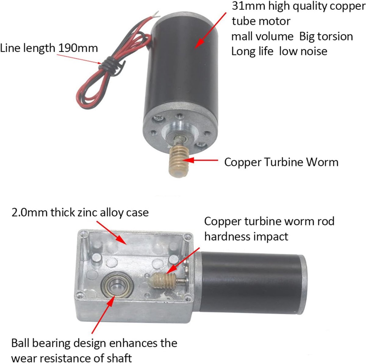 snelshoppen worm gear motor 12v hoge torsie elektrische versnellingsmotor met reversible functie en 8mm as duurzaam metalen versnellingsmechani