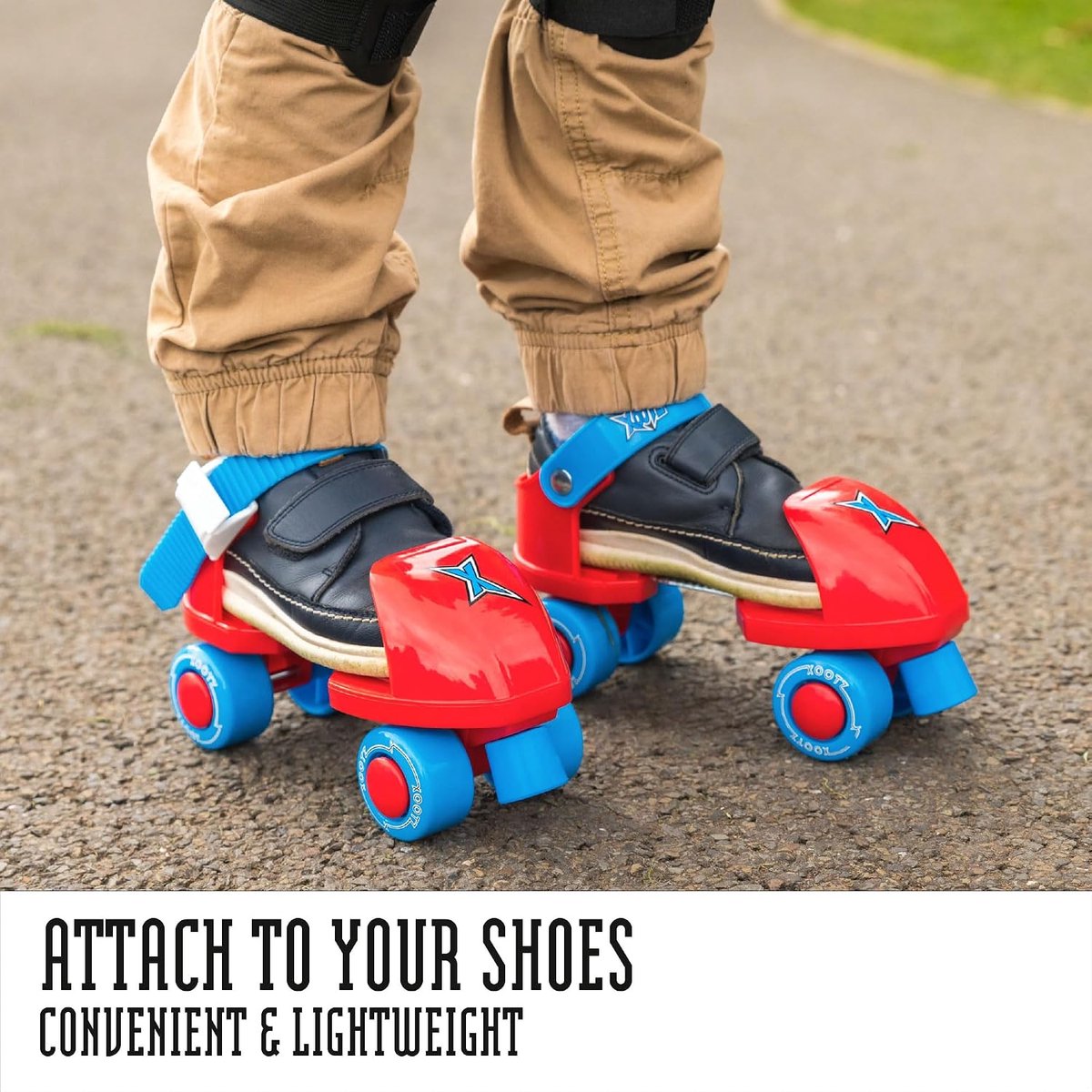 SnelShoppen - Xootz Beginner Trainer Rolschaatsen voor Kinderen, Vierwielige Rood, Eenheidsmaat, Geschikt voor Jongens en Meisjes, Ideaal voor Buiten Rolschaatsen kopen online