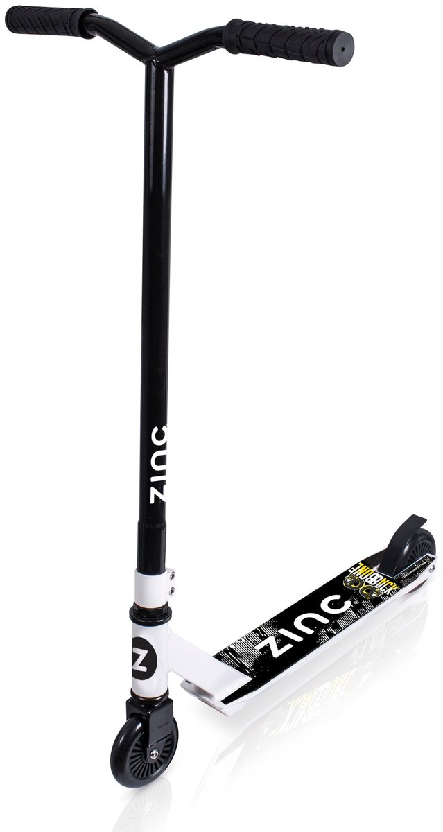SnelShoppen - Zinc Backbone Stuntstep Wit - Stevige Stuntstep voor Kinderen en Volwassenen - Lichtgewicht Aluminium, Ideaal voor Tricks en Stunts, Ska Step kopen online