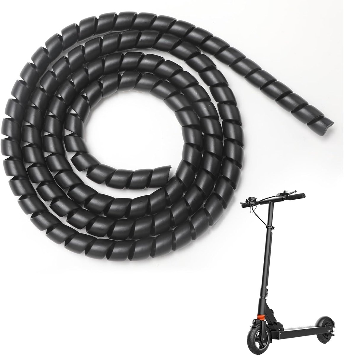snelshoppen zwarte spiraalkabelslang 120 cm flexibele siliconen kabelbescherming voor e scooter duurzaam en hittebestendig tpu accessoire voor