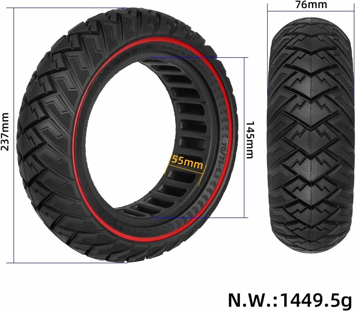 solid banden 70 75 6 5 rubber lekproof betere grip voor segway ninebot gokart pro 2 shopvlot