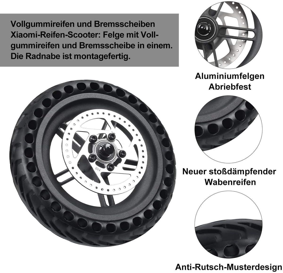 Solidchoice - Achterwiel voor Elektrische Step, Reserveband en Remschijf Buitenspeelvoertuigaccessoire kopen online