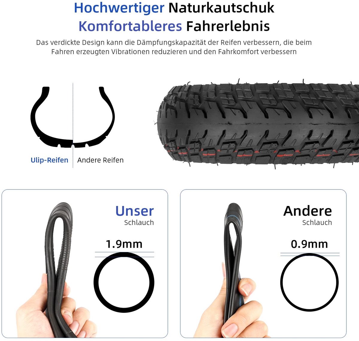 Solidchoice - Off-Road Banden voor Elektrische Steps - Dikke Slang en Duurzaam Materiaal Buitenspeelvoertuigaccessoire kopen online