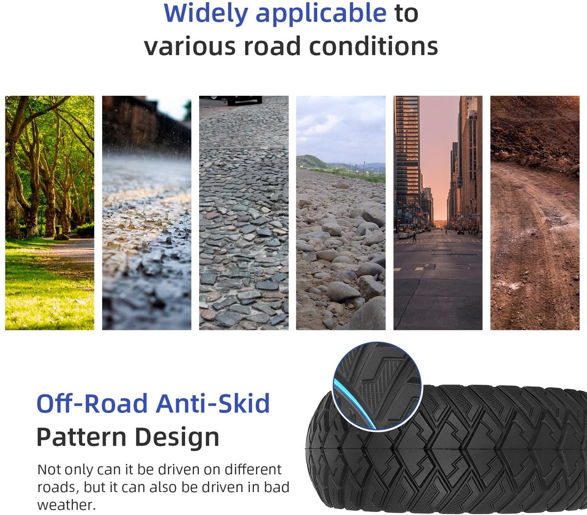 Solidchoice - Set van 2 Off-Road Vervangingswielen voor Scooters 8.5 x 3 Buitenspeelvoertuigaccessoire kopen online