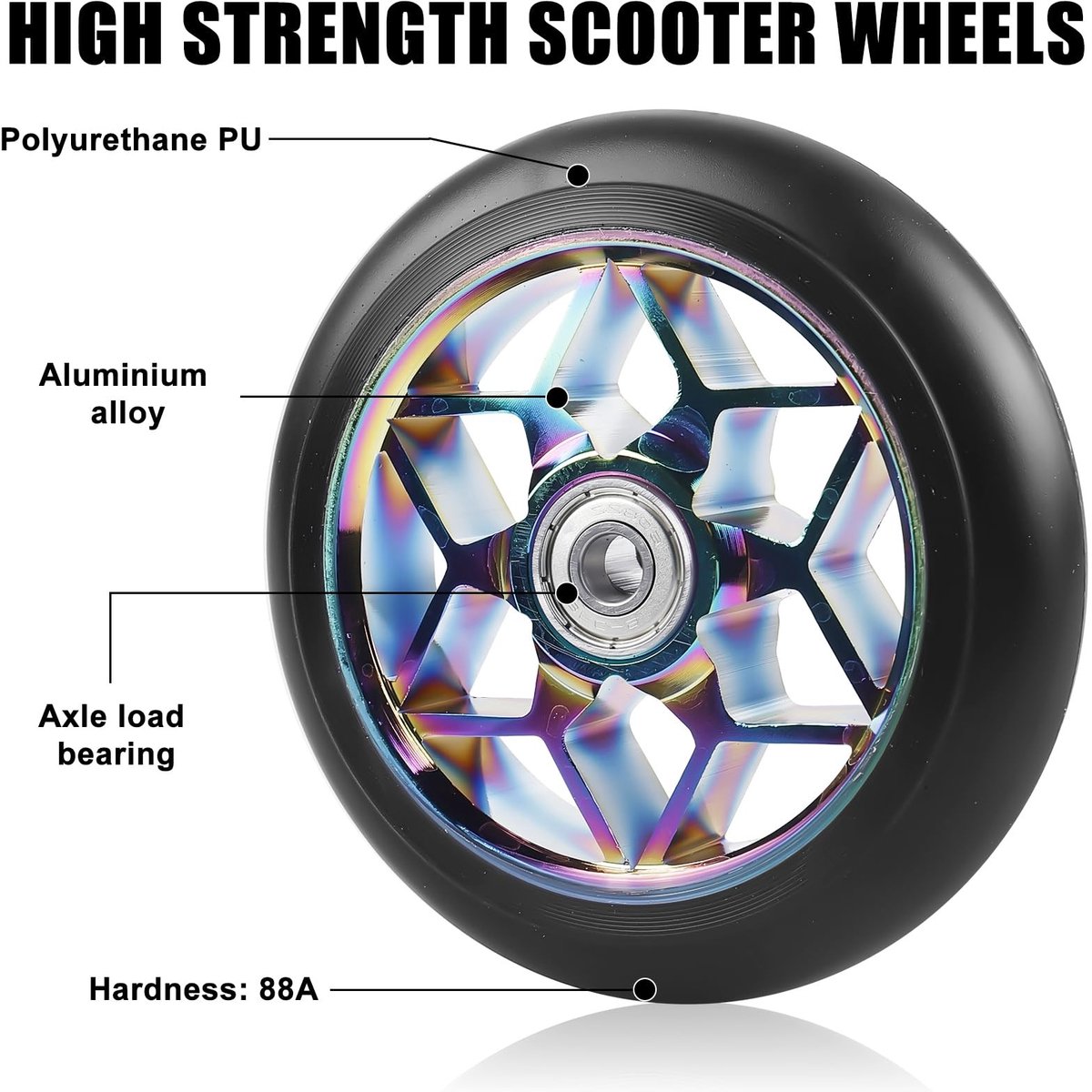 Solidchoice - Set van 2 Stunt Scooter Wielen 110 mm Step kopen online