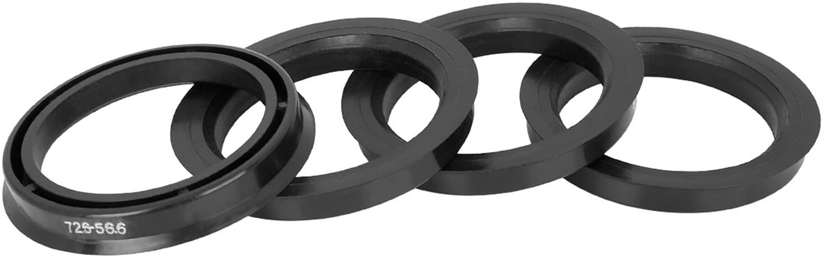 solidchoice set van 4 plastic wielhub centreringsringen 72 6 56 6mm zwart