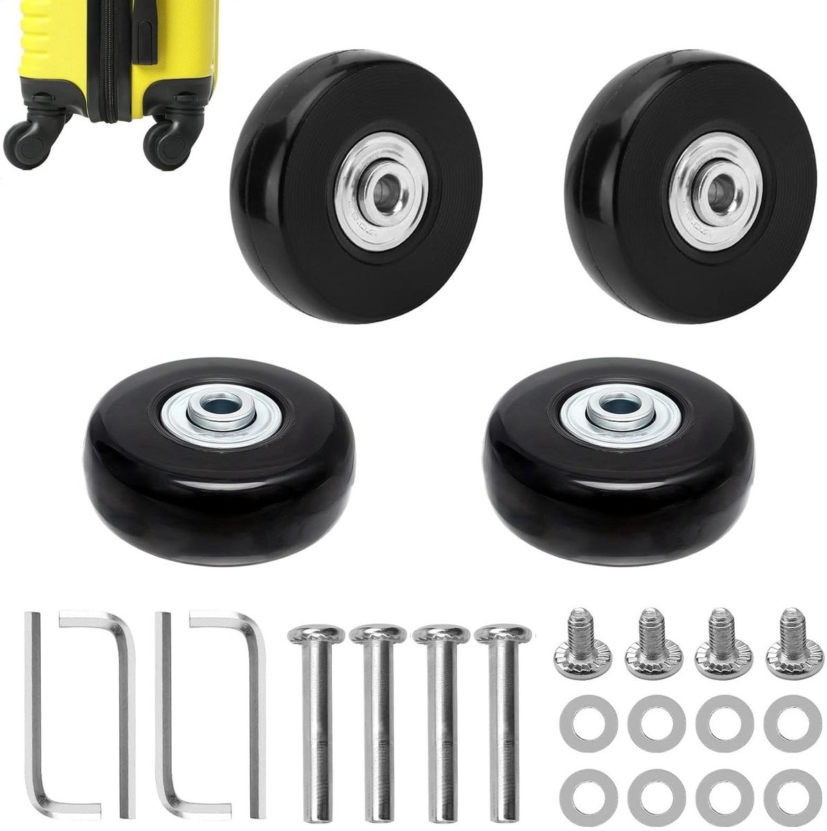 Solidchoice - Set van 4 Vervangwielen voor Koffers 40 x 18 mm Skateonderdeel kopen online