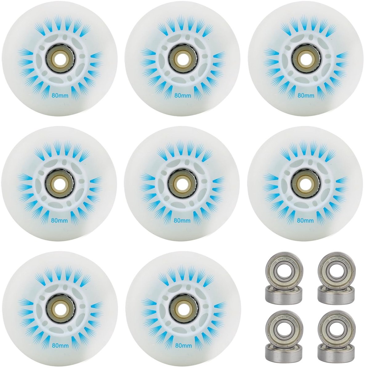 solidchoice set van 8 inline skate wielen 80mm vervangingswielen