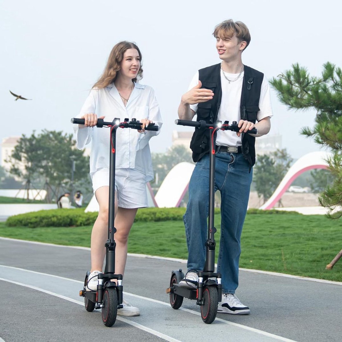 SP® Elektrische Step - Elektrische SScooter voor Volwassenen - In hoogte Verstelbaar - Zwart - 108cm x 48cm x 114cm Step kopen online