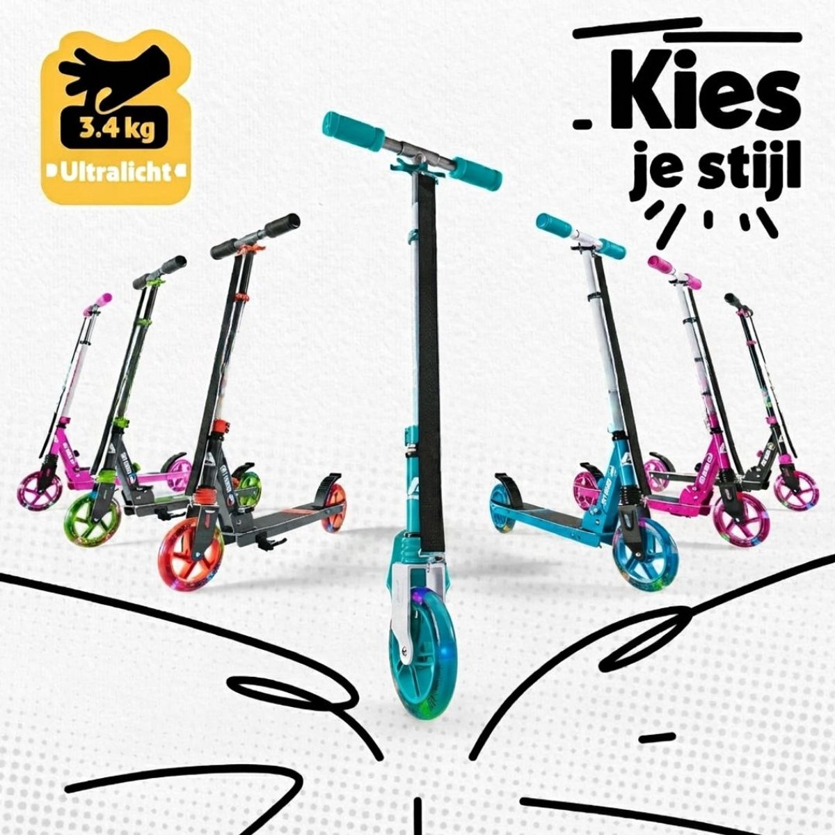 SP® Elektrische Step - Elektrische Steps voor Jongens - In hoogte Verstelbaar - Sterrenlicht - 71cm x 24cm x 14cm Step kopen online
