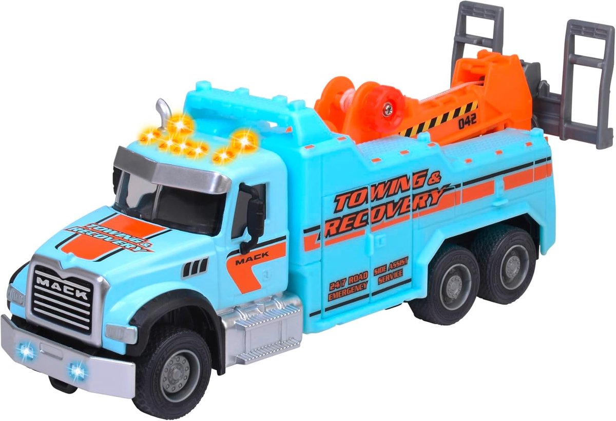 Speelgoed Sleepwagen - Grote Vrachtwagen - Kinderspel - Metaal - 12.5 centimeter - Blauw Grijs Speelgoedkruiwagen kopen online