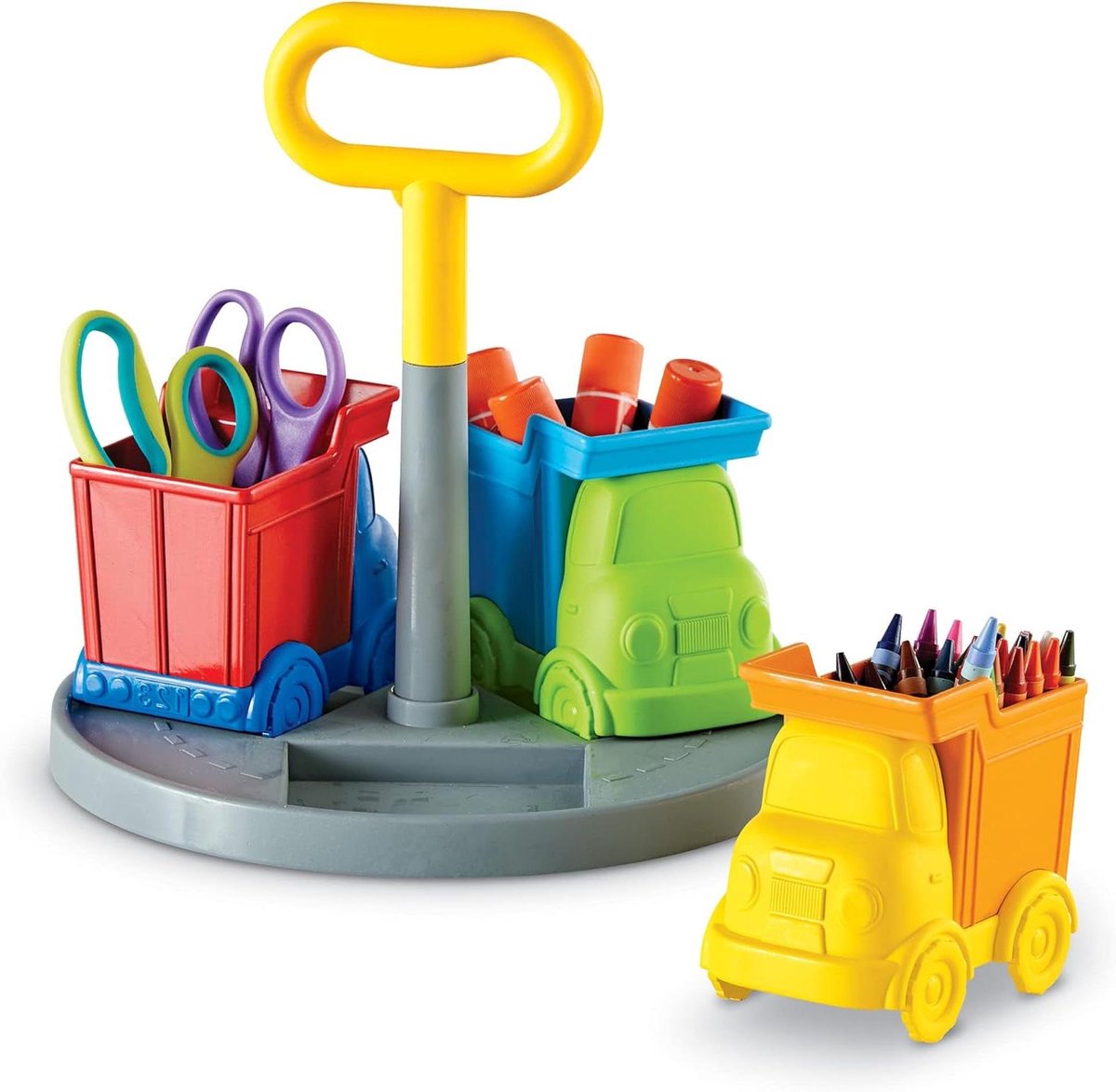 speelgoed vrachtwagens organizer kinderen opbergset bureau organiseren afneembare bekers 5 stuks veelkleurig