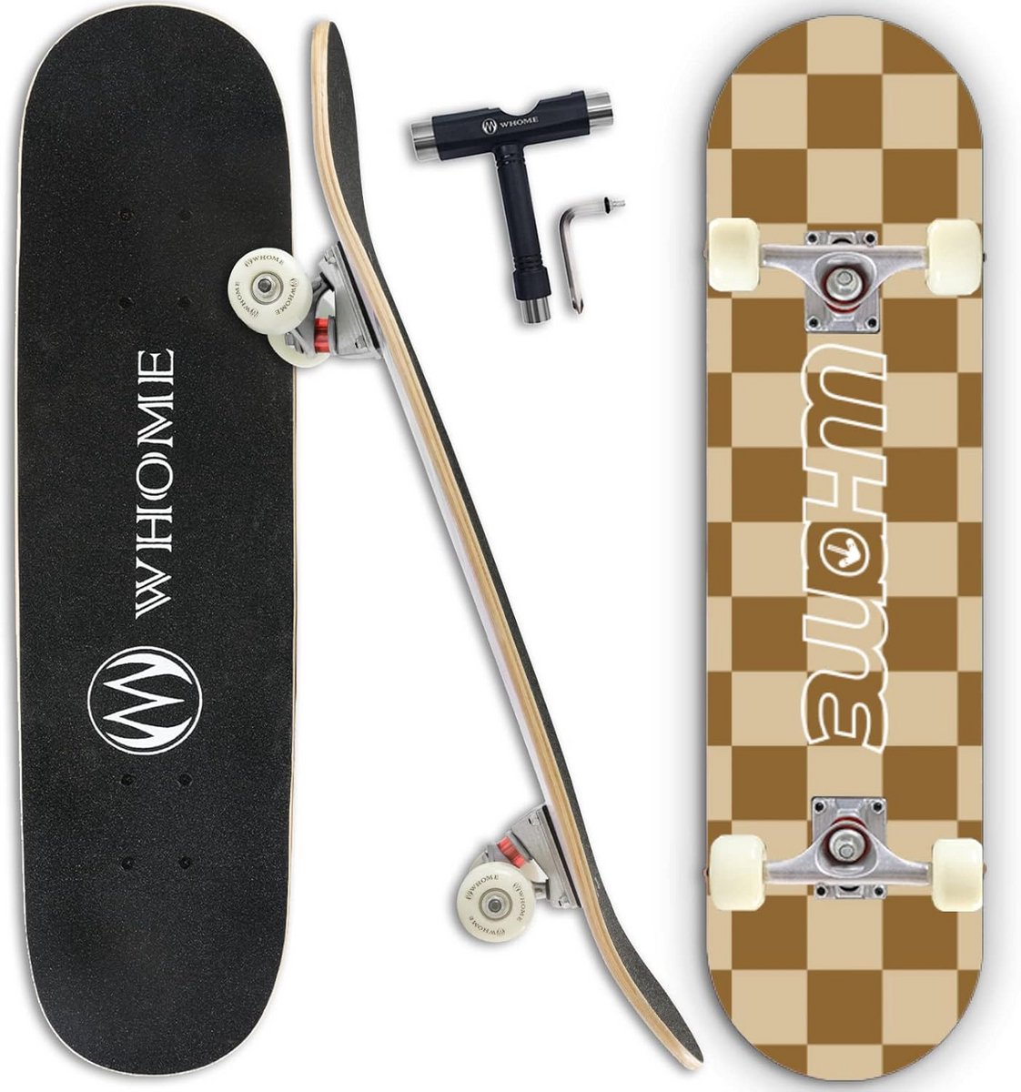 standaard skateboard compleet board trick leren 8 laags esdoorn dek 31x8 inch geel