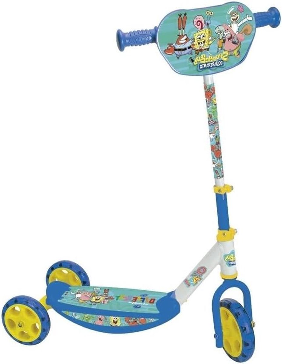 Step met 3 wielen - Kinderstep Driewieler step - Buiten spelen - Spongebob design - 1512 Centimeter wielmaat - Geel Driewieler kopen online