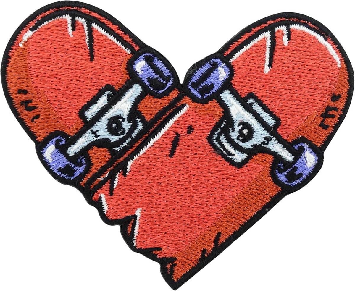 Strijklappen en Naaipatch met Skateboard Hart Ontwerp voor Kleding Reparatie Skateonderdeel kopen online
