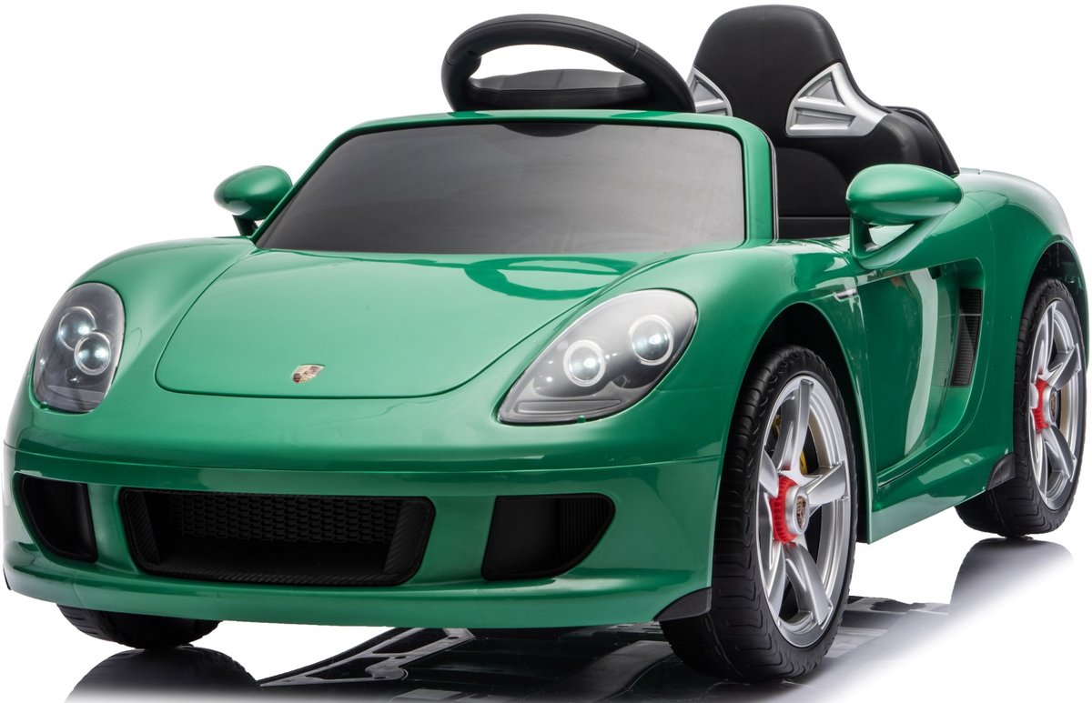 sun baby porsche carrera gt elektrische kinderauto accuvoertuig 12v afstandsbediening mp3 openende deuren groen