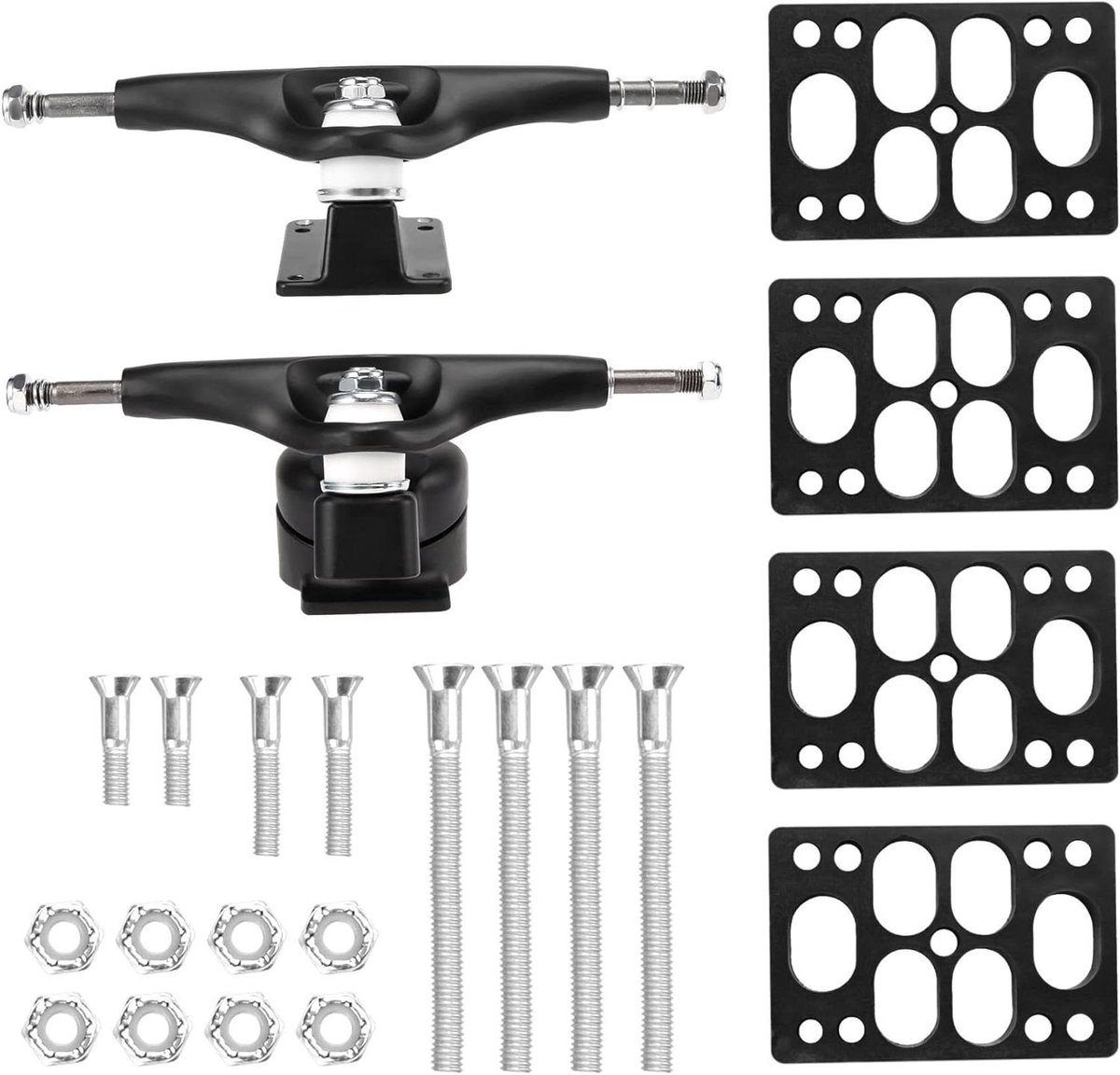 Surf Skateboard Trucks - Surf Adapter Set - Surf Gevoel Creëren - Verbeterd Veersysteem - 6.25 Inch - Zwart Skateonderdeel kopen online