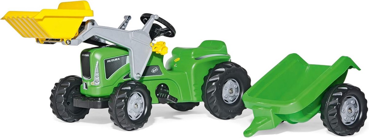 Traptrekker met Aanhanger - Kinder Voertuig - Buiten Spelen - Werkende Voorlader - 162 cm - Groen Speelgoedkruiwagen kopen online