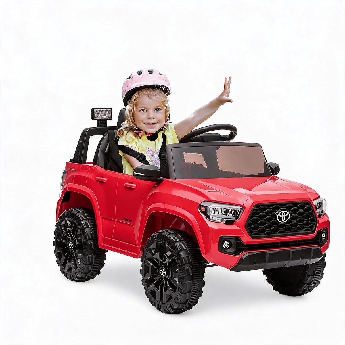 Triumpunpre - Elektrische kinderaudio Toyota 12V - afstandsbediening veiligheidsgordel LED verlichting speelgoedvoertuig - 3 tot 8 jaar Rood Speelgoedaccuvoertuig kopen online
