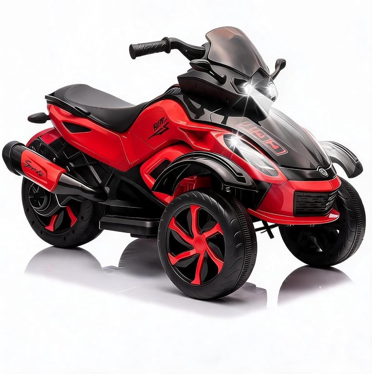 Triumpunpre - Elektrische kinderauto 12V 4.5AH, Dubbele Motoren van 45W, Muziek, LED koplampen - 3 tot 8 jaar Rood Speelgoedaccuvoertuig kopen online