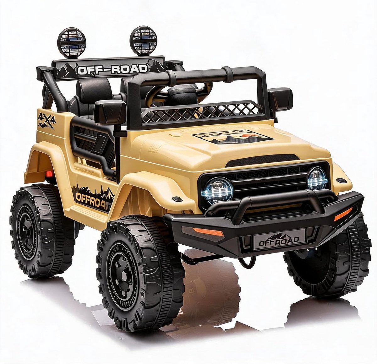Triumpunpre - Elektrische kinderauto kinderjeep 12V 4,5Ah voertuig - met 4 wielen tot 5 km/h - PP kunststof speelgoedauto voor buiten - kakikleurig Speelgoedaccuvoertuig kopen online
