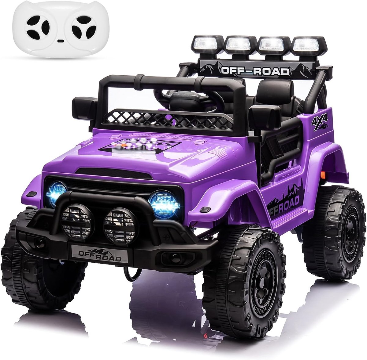 Triumpunpre - Elektrische kinderjeep 12V - met 2,4G afstandsbediening - LED Bluetooth muziek max 5 km/u - elektrische auto voor kinderen vanaf 3 jaar - Paars Speelgoedaccuvoertuig kopen online