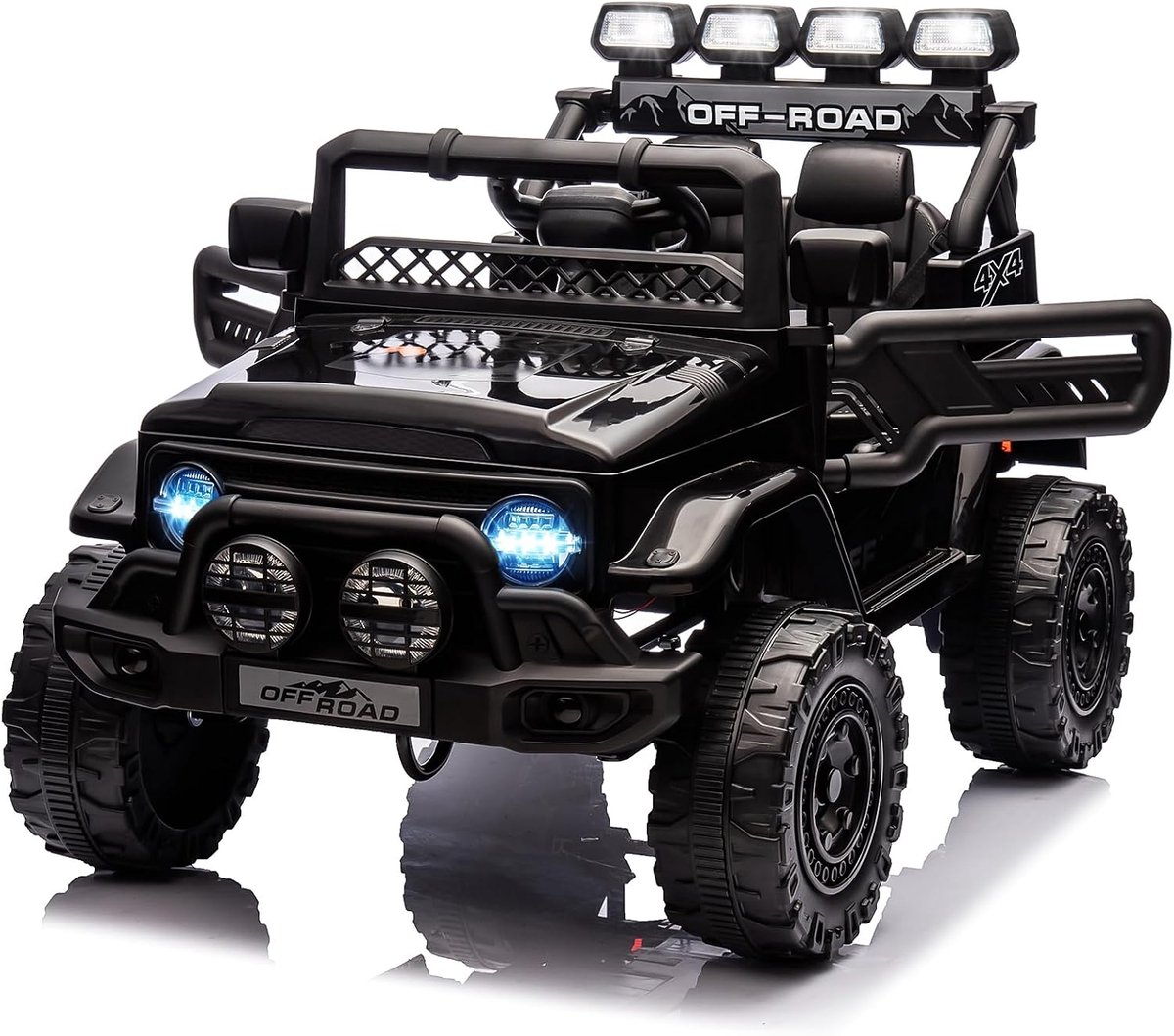 Triumpunpre - Elektrische kinderjeep 12V - met 2,4G afstandsbediening - LED Bluetooth muziek max 5 km/u - elektrische auto voor kinderen vanaf 3 jaar - Zwart Speelgoedaccuvoertuig kopen online