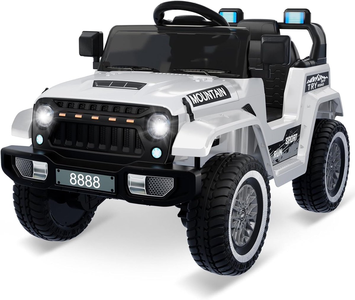 Triumpunpre - Elektrische kinderoauto 12V - 2,4G afstandsbediening - muziekspeler 4-wielvering LED verlichting - vanaf 3 jaar, Wit Speelgoedaccuvoertuig kopen online