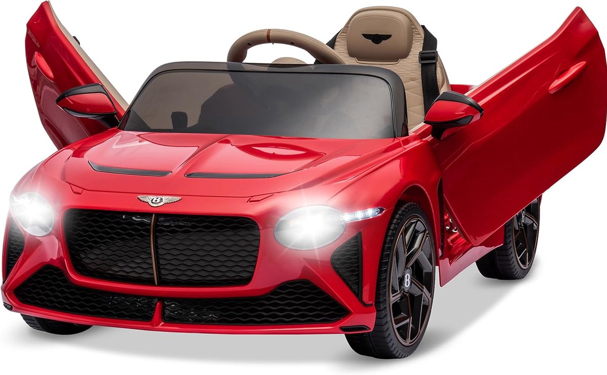 Triumpunpre - Elektrische kinderoauto Bacalar 12V - afstandsbediening - vering 3 snelheden - LED-verlichting muziek claxon - Rood Speelgoedaccuvoertuig kopen online