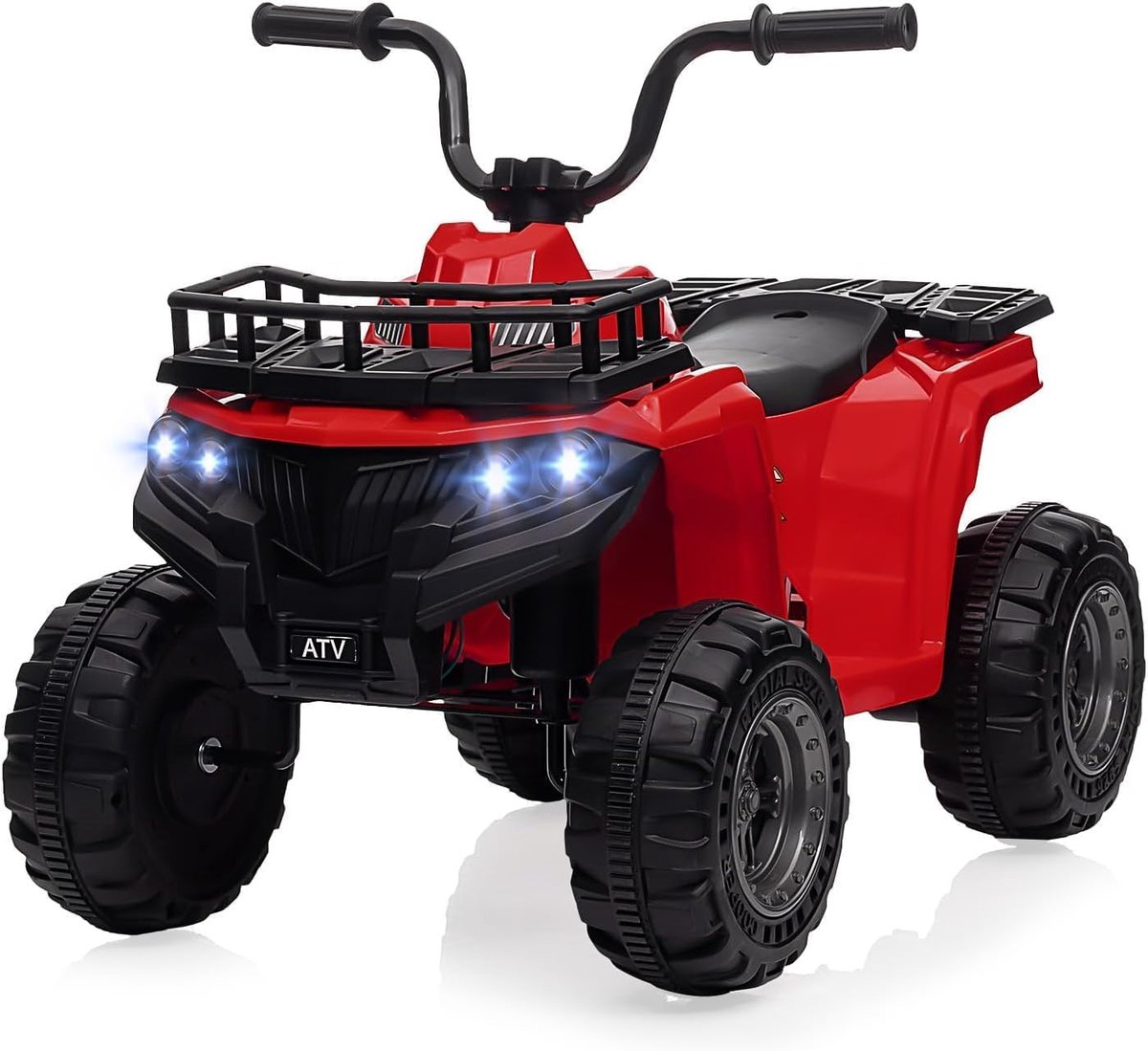 triumpunpre elektrische quad 12v voor kinderen 2 5 jaar atv met led verlichting muziek schokbestendig veilige snelheidsregeling rood