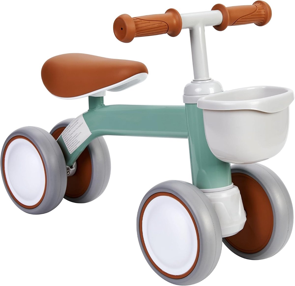 triumpunpre loopfiets voor baby 1 jaar 4 wielen zonder pedalen met mandje zwart speelgoed voor kinderen 12 24 maanden groen