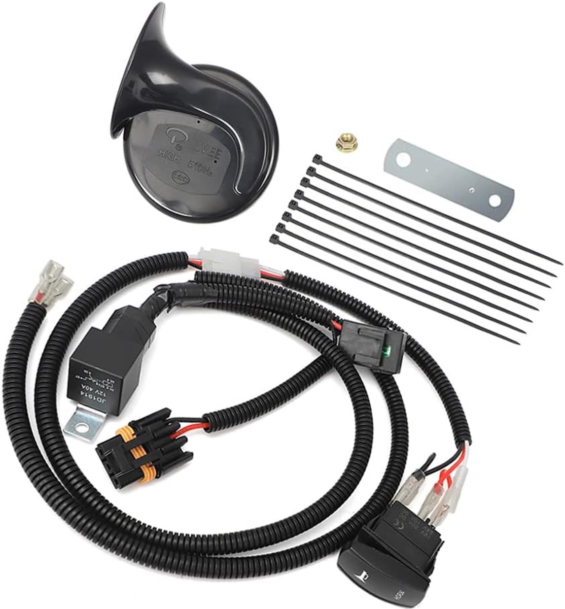 UTV Hoorn Kit - Voertuig Toeter - Veiligheid Verkeer - Blauw LED Schakelaar - 12 Volt - Zwart Buitenspeelvoertuigaccessoire kopen online