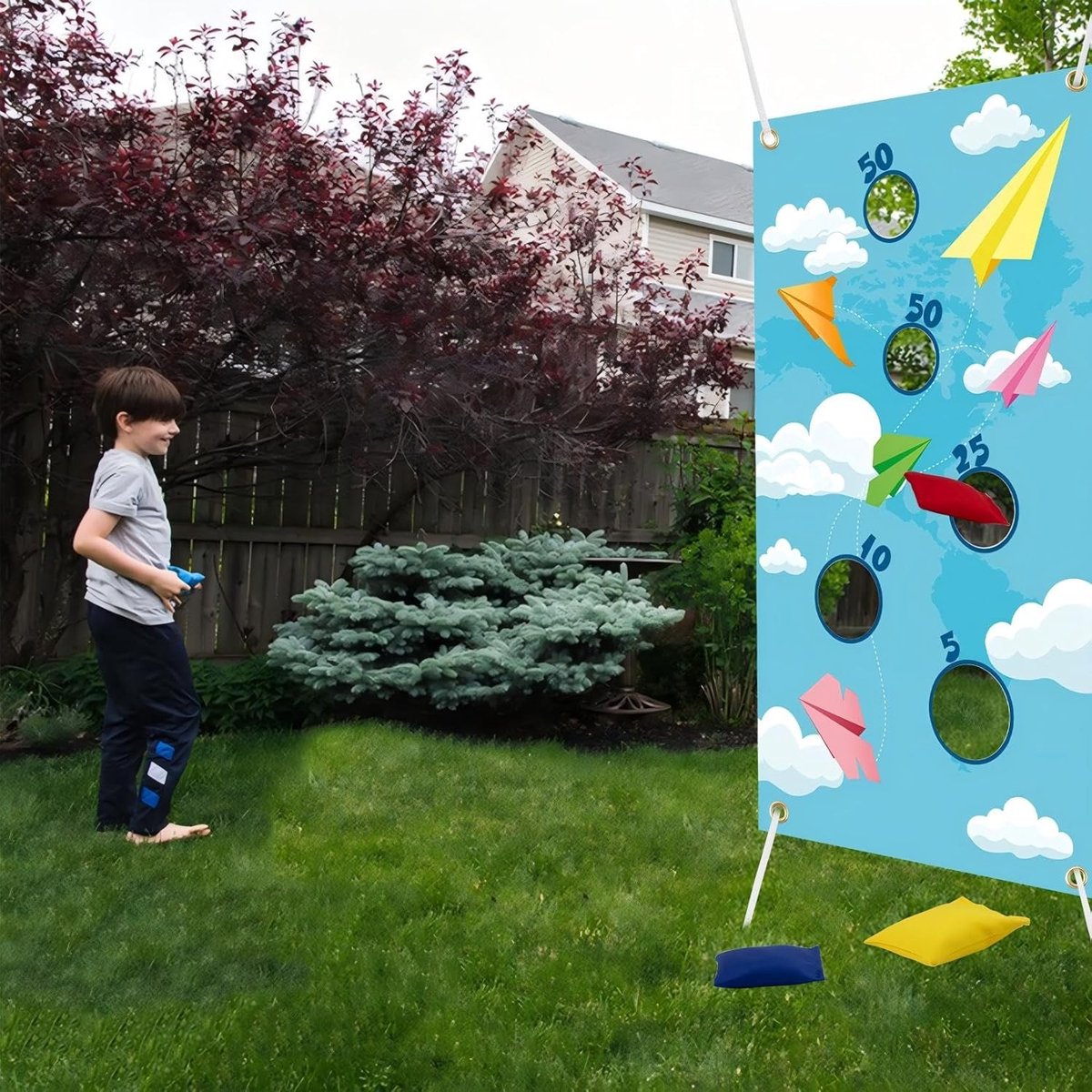 verjaardags en carnavalsactiviteiten voor kinderen met gooi spellen banner en 3 bonenzakken perfect voor binnen en buiten spelen