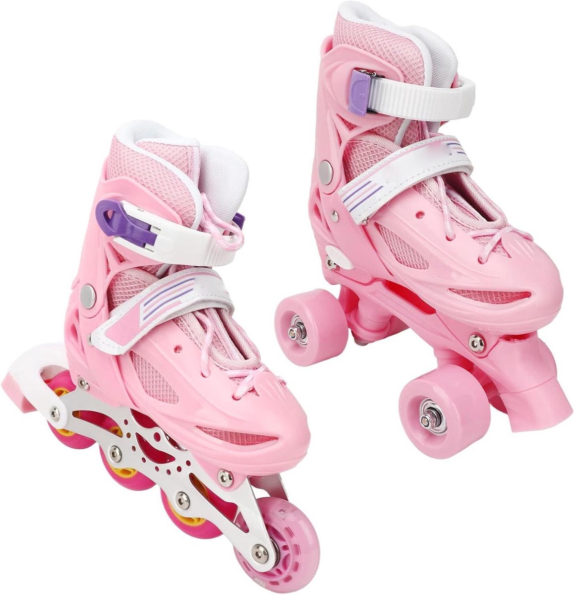 verstelbare rolschaatsen kinder rolschaatsen buitenplezier oplichtende wielen maat 31 34 roze