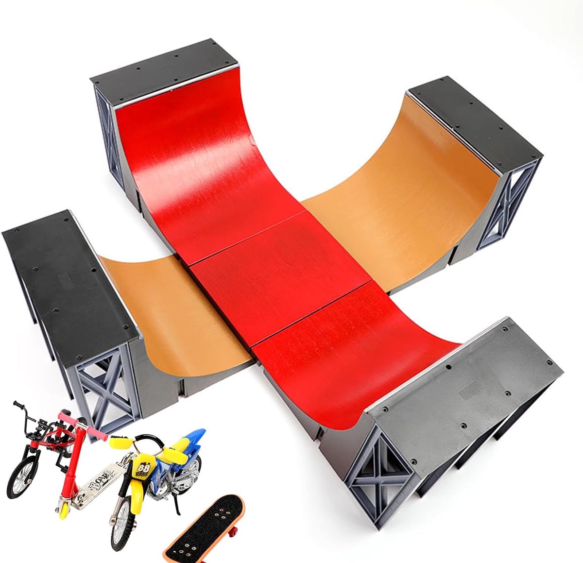 Vinger Skatepark Set - Mini Skate Ramps - Coördinatie Oefenen - Aanpasbare Indeling - 25.7 x 24 x 20.3 cm Skateonderdeel kopen online