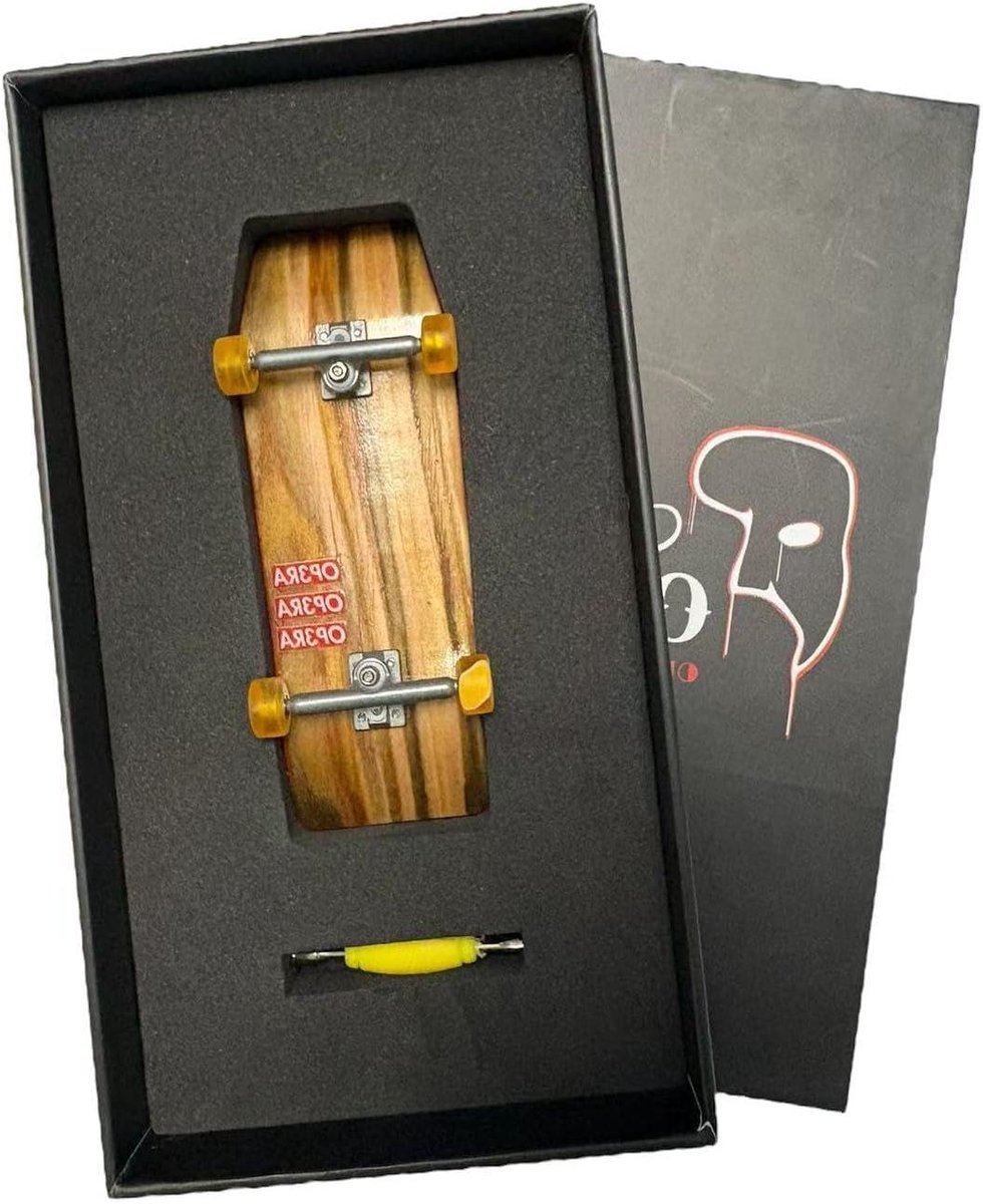 Vingerboard Set - Mini skateboard - Trucs Oefenen - Doodskistvorm Deck - 34x96mm - Bruin Skateonderdeel kopen online
