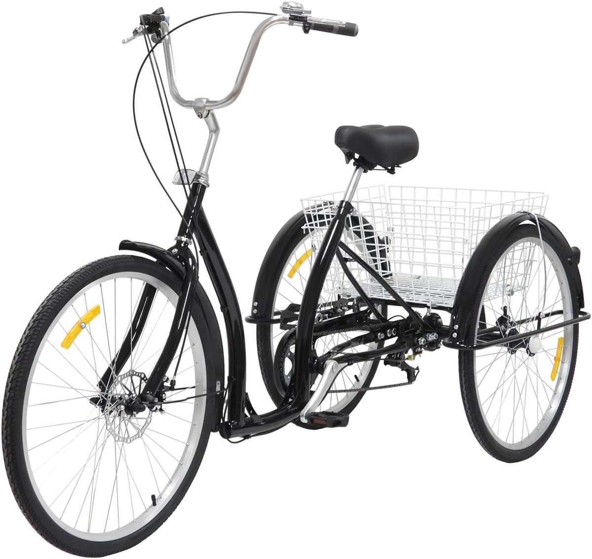 Volwassen Driewieler - Driewieler met mand - Boodschappen doen - Zes versnellingen - 26 inch - Zwart Driewieler kopen online