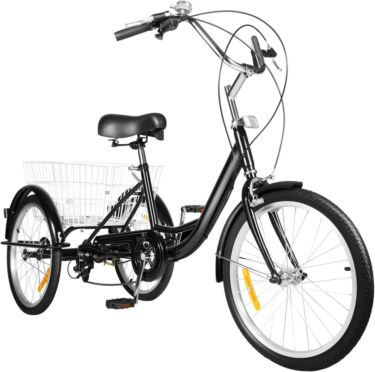 Volwassen Driewieler - Grote Fiets - Stadsritten Gemak - 8 Versnellingen - 20 Inch Wielen - Zwart Driewieler kopen online