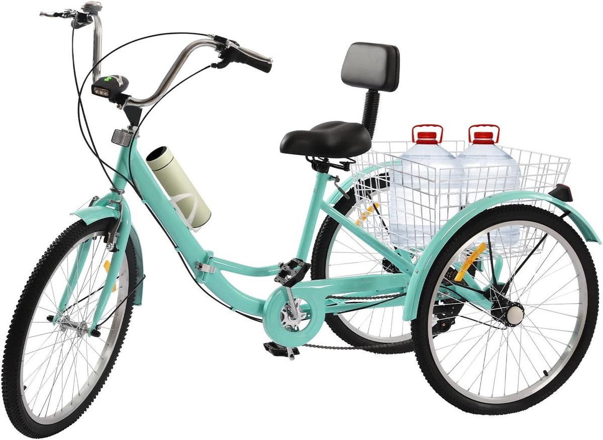 Vouwfiets Driewieler - Comfortabele Fiets - Ontspannen Ritjes - Opvouwbaar Ontwerp - 24 Inch Wielen - Groen Driewieler kopen online