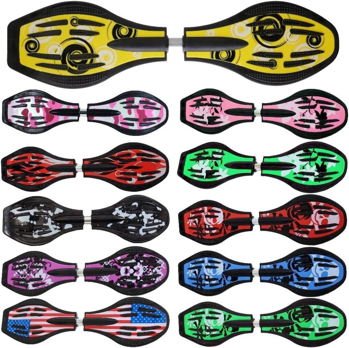 Waveboard - Casterboard skateboard - Leren skateboarden - ABEC9 kogellagers LED-wielen - 86cm - Spiraal Waveboard kopen online