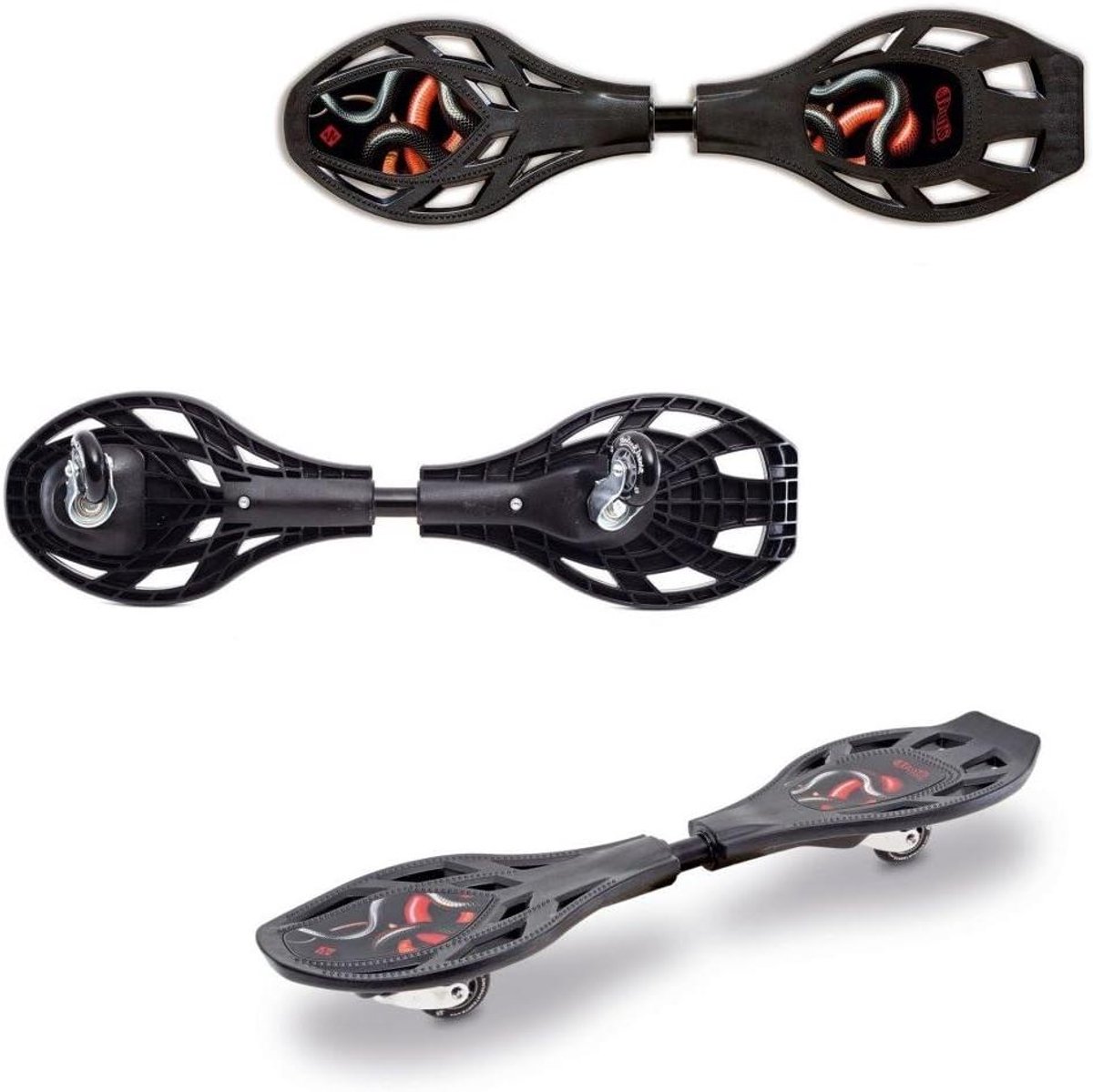 waveboard lx snakeboard casterboard surf asfalt bewegingssysteem torsiestang 86 cm zwart