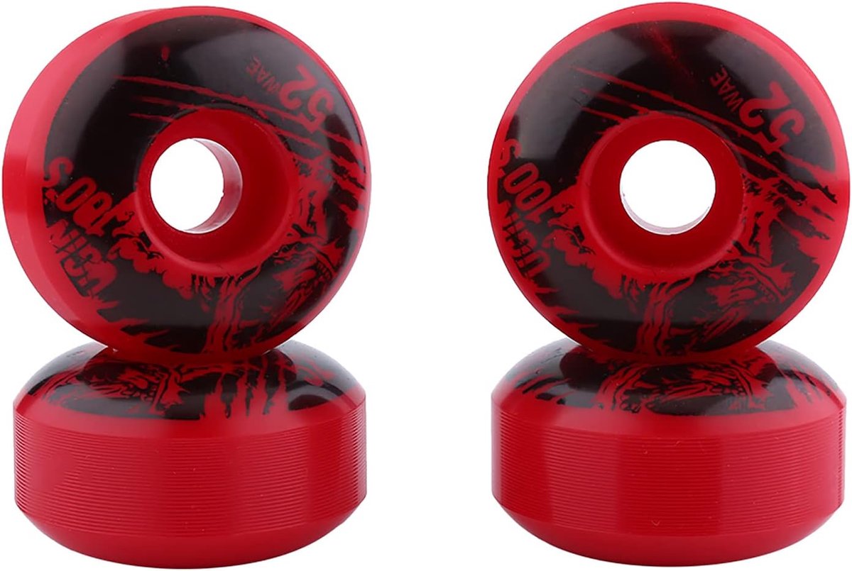 Wielen Set - Skateboard Wielen - Street Tricks - Hoge Elasticiteit - 52mm x 30mm - Rood Skateonderdeel kopen online
