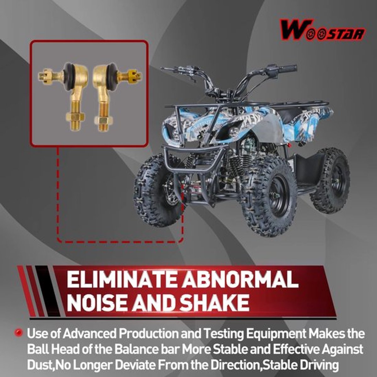 Woostar 10mm x 12mm Tie Rod End Vervanging voor 110cc 125cc 150cc Buitenspeelvoertuigaccessoire kopen online