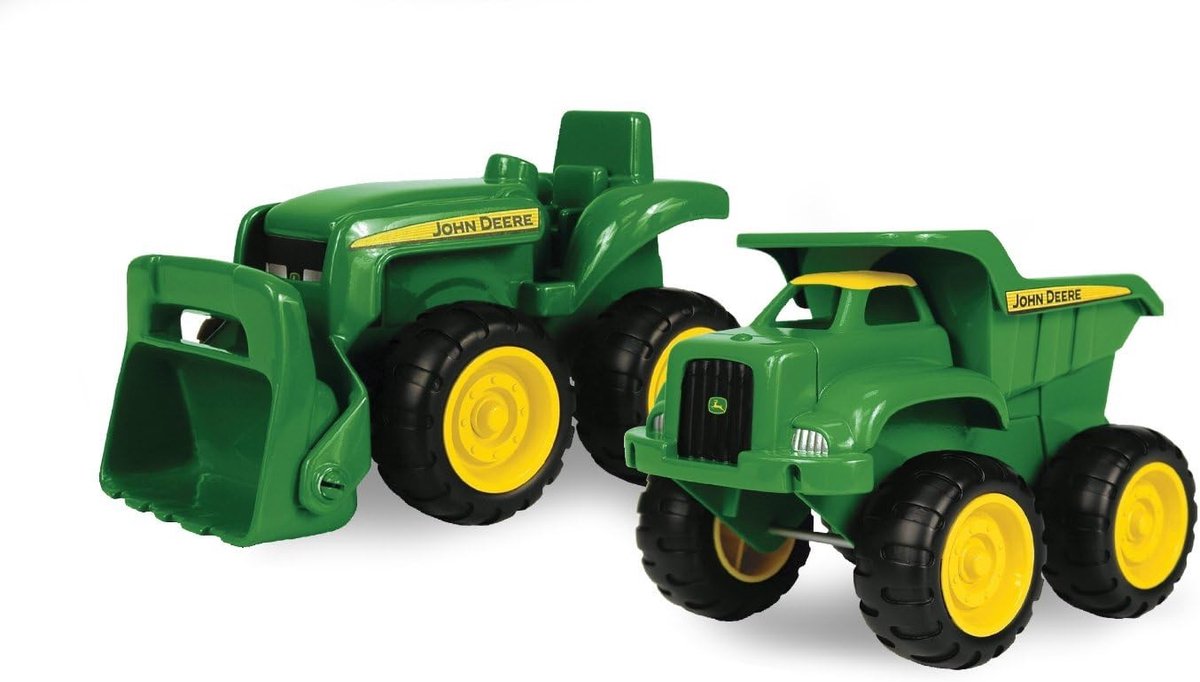 Zandbak Voertuigen - Speelgoed tractor - Buiten spelen - Draagbaar - 2 stuks - Groen Speelgoedkruiwagen kopen online