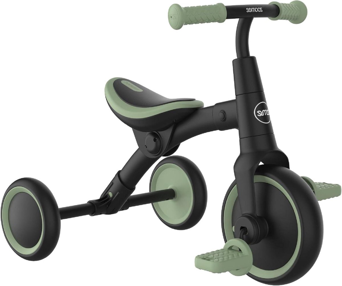 Zoomee 2-in-1 loopfiets voor peuters, met verstelbare zitting en afneembare pedalen, gebruik binnen en buiten, vanaf 18 maanden, bosgroen, ontwikkelt vertrouwen en motoriek Loopfiets kopen online