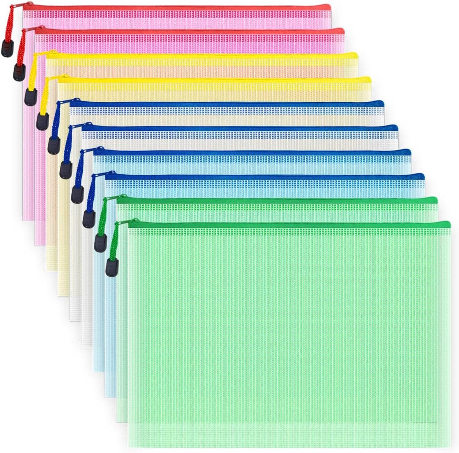 10 delige documentenmap a4 plastic met rits