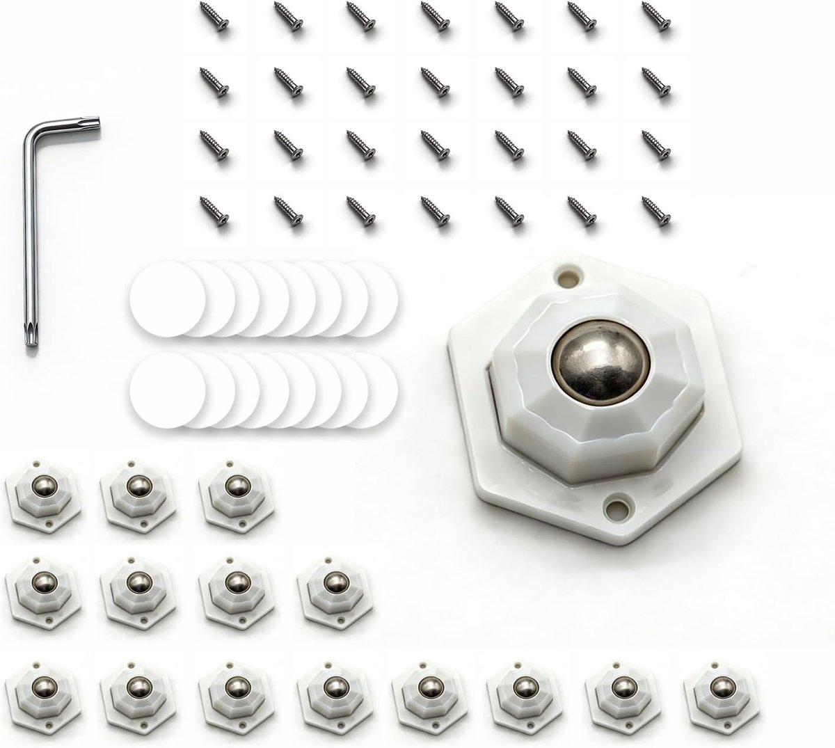 16 pcs furniture wheels 360 degree wheels for kitchen appliances self adhesive roller wheel ball bearing wheels for shopvlot